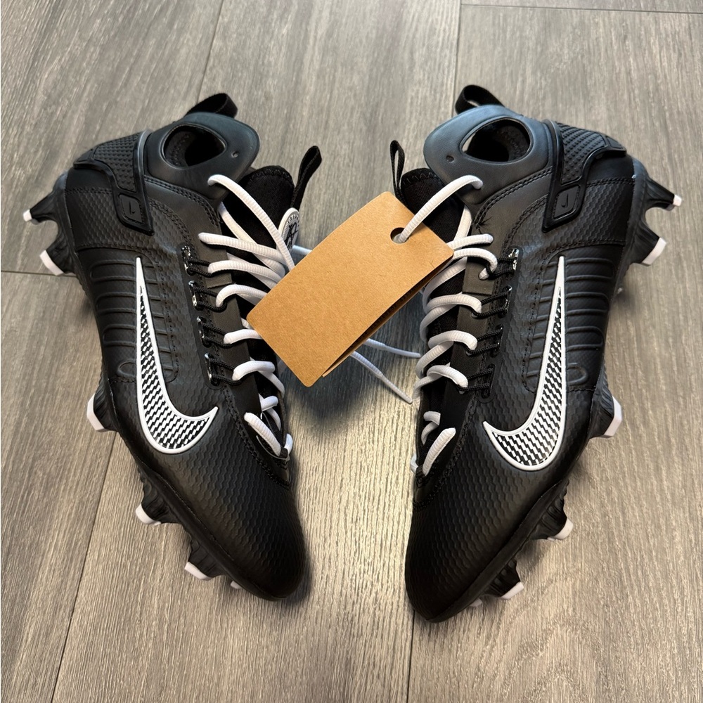 NIke Huarache 9 Elite Lax Mid Lacrosse Cleats Mens Black FD0088-002